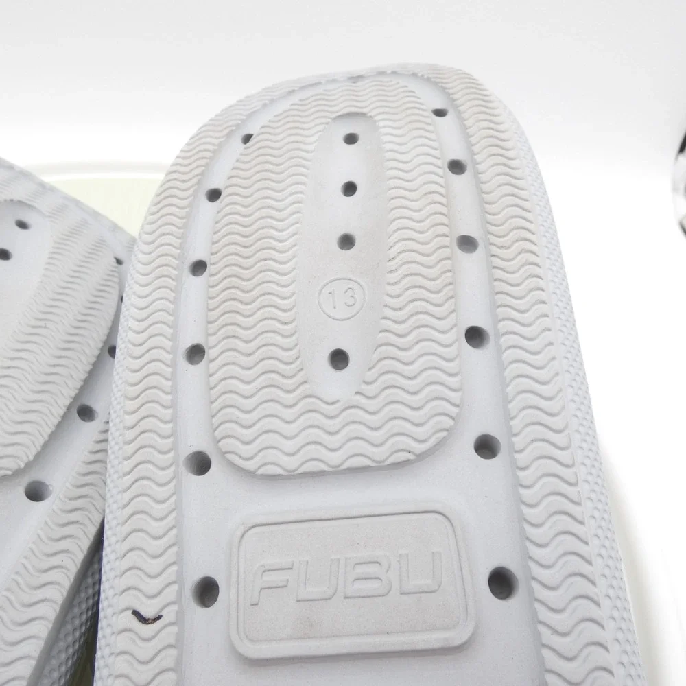 Fubu Plush Comfort Mens US 13 Slide Sandals Light Gray Slip On Open Toe Casual - Picture 8 of 8